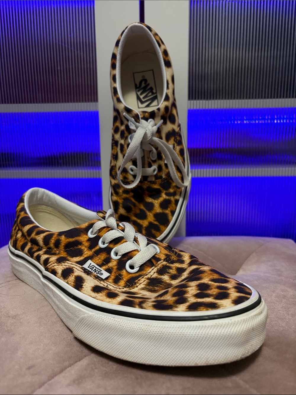 Vans Leopard Print Canvas Sneakers - White